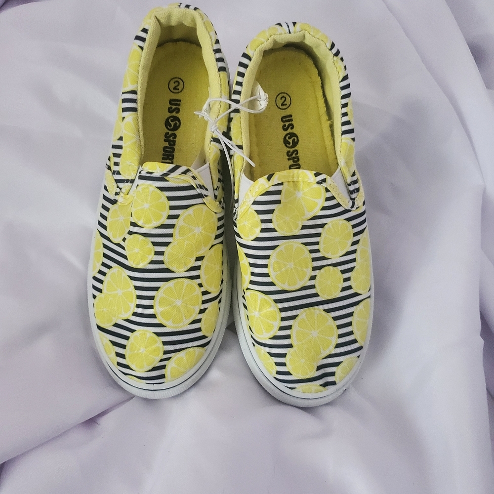 Sporty Yellow and Blue Canvas Sneakers